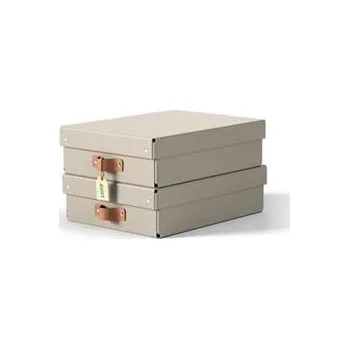 Úložný box LEITZ úložný box, karton, velikost M nízký, 2 ks béžový