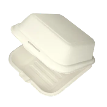 Jednorázové nádobí EcoPack Hamburger box z cukrové třtiny 150x150x75 mm bal/50 ks