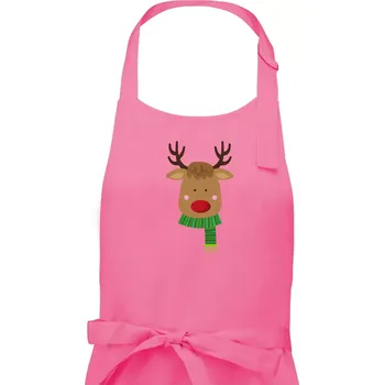 Kuchyňská zástěra Jelen se šálou - Pánská zástěra na vaření - Univerzální velikost ( Růžová )