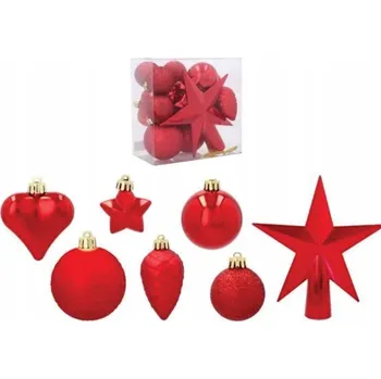 Vánoční dekorace Sada 19 vánočních baněk na stromeček Mix Červená Super