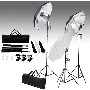 Fotopozadí ZBXL Sada studiových světel 24 wattů se stativy a deštníky