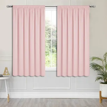 Obraz Okenní dekorace na pásce Pudrová Růžová matnou hladkou Závěs 145x180T