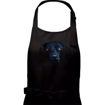 Kuchyňská zástěra Černý Labrador fotka - Dámská zástěra na vaření - Univerzální velikost ( Černá )