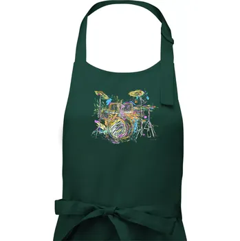 Kuchyňská zástěra Bicí barevné splash - Dámská zástěra na vaření - Univerzální velikost ( Lahvově zelená )