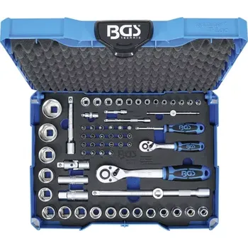 Sada nástrčných klíčů | 6,3 mm (1/4") / 12,5 mm (1/2") | BGS systainer® | 65dílná (BGS103354) (Sada nástrčných klíčů obsahuje 65 dílů s rozměry 6,3 mm (1/4&quot;) a 12,5 mm (1/2&quot;) v praktickém BGS systaineru® pro přehledné uložení. Vhodná pro práci v