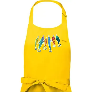 Kuchyňská zástěra Rybářské návnady - Dámská zástěra na vaření - Univerzální velikost ( Žlutá )