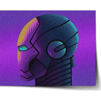 Plakát Sablio Plakát Iron Man Helma na fialové - 60x40 cm