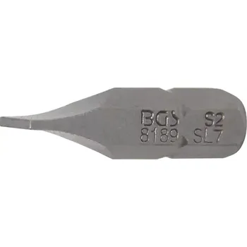 Bit Bit pohon vnější šestihran 6,3 mm (1/4") plochý 7 (BGS108189) (Bit s vnějším šestihranem 6,3 mm (1/4&quot;) a plochou šířkou 7 mm je určen pro přesné šroubování v ručních i strojních nástavcích. Robustní konstrukce zajišťuje dlouhou životnost při běžném p