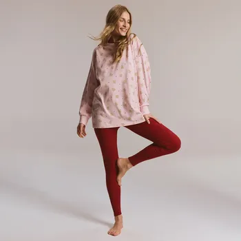 Dámské tričko Reserved - Pyžamová souprava s vánočním potiskem - fialová - 019HE-44X - 019HE-44X-XS