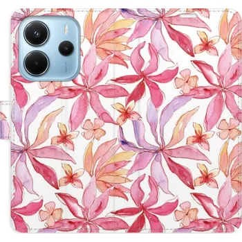 Pouzdro na mobilní telefon Flip pouzdro iSaprio na mobil Xiaomi Redmi Note 14 4G - Flower Pattern 10 s kapsičkami na karty (Knížkové flipové pouzdro iSaprio pro mobil Xiaomi Redmi Note 14 4G - Flower Pattern 10 - elegantní obal s kapsami, stojánkem a magnetickým zavíráním)