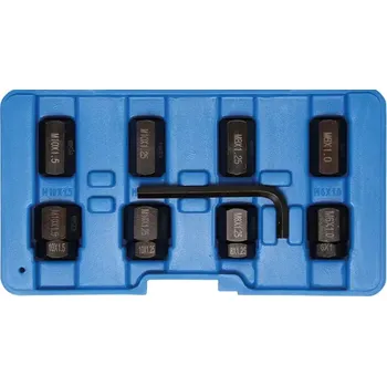 Sada nářadí Sada nářadí na rozpěrné šrouby pro hlavu válce 9dí (BGS109185) (Sada obsahuje 9 specializovaných nástrojů pro montáž a demontáž rozpěrných šroubů hlavy válce, vhodná pro přesnou práci v autoservisu i dílně. Robustní konstrukce zajišťuje dlouhou životnost