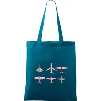 Letadlo modelář - Taška bavlněná - 42 x 38 cm ( Petrolejová )