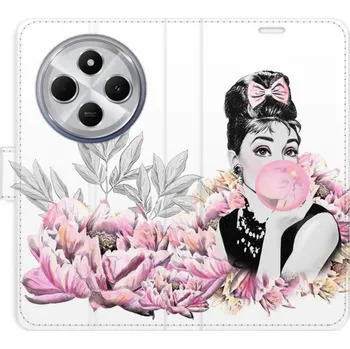 Pouzdro na mobilní telefon Flip pouzdro iSaprio na mobil Xiaomi Redmi 14C / Poco C75 - Girl with bubble s kapsičkami na karty (Knížkové flipové pouzdro iSaprio pro mobil Xiaomi Redmi 14C / Poco C75 - Girl with bubble - elegantní obal s kapsami, stojánkem a magnetickým zavíráním)