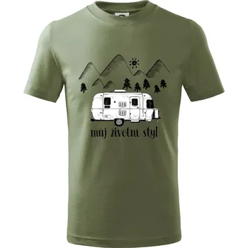 Můj životní styl - Tričko dětské bavlněné - 122 cm/6 let ( Khaki )