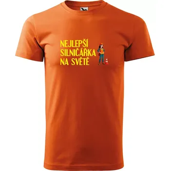 Pánské tričko Sablio Tričko s potiskem Nejlepší silničářka na světě - oranžové L