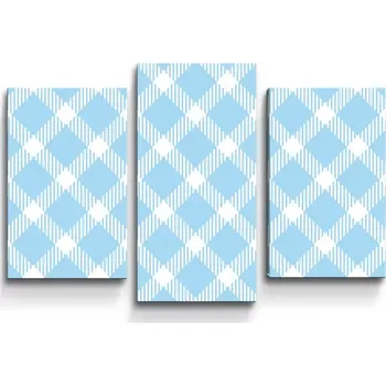 Obraz Sablio Obraz - 3-dílný Modrobílé čtverce - 75x50 cm