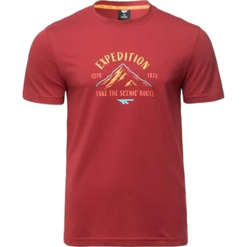 Pánské tričko Pánské bavlněné triko Hi-Tec HATRICKO XXL Vínová, Žlutá, Tyrkysová