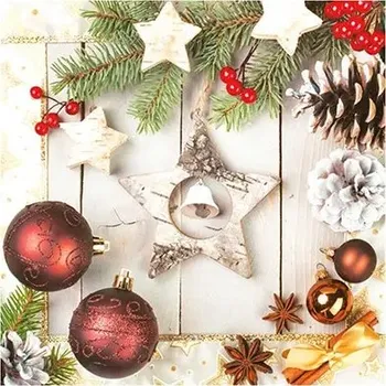 Papírový ubrousek Rustikální vánoční ubrousky, 20 ks