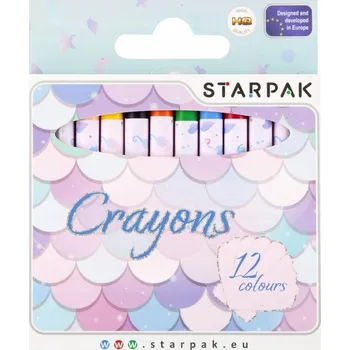 Kresba Voskové Pastelky Mermaid 12 barev STARPAK 536295