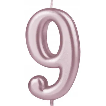 Dortová svíčka SUPER NA DORT ČÍSLICE 9 RŮŽOVÉ ZLATO
