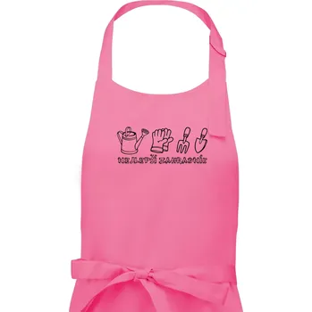 Kuchyňská zástěra Nejlepší zahradník - Pánská zástěra na vaření - Univerzální velikost ( Růžová )