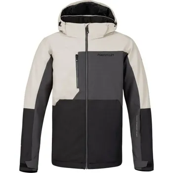 Pánská lyžařská bunda Hannah INDIGO L Černá, Tmavě šedá, Bílá