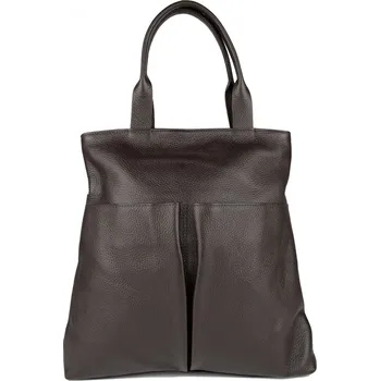 Kabelka GIOSTRA Dámská kožená kabelka Greta Tmavě hnědá