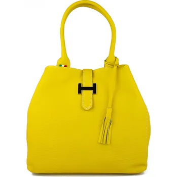 Kabelka GIOSTRA Dámská kožená kabelka Angela Žlutá