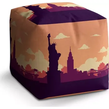 Taburet Sablio Taburet Cube New York Socha svobody Art: 40x40x40 cm