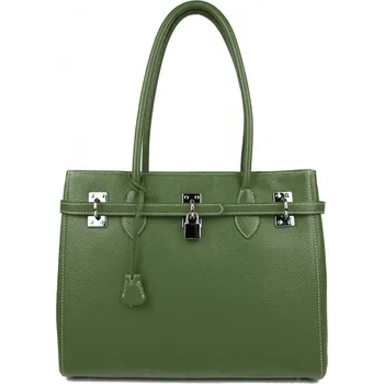 Kabelka GIOSTRA Dámská kožená kabelka Aga Grande Zelená