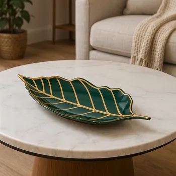 Talíř ArtFir Dekorační talíř LILI 01 | zlatá 41 x 19 cm