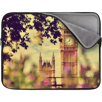 pouzdro na notebook Sablio Obal na notebook Londýn Big Ben Flowers - 13"