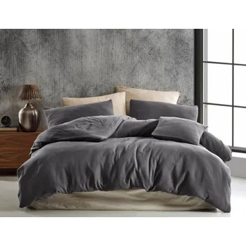 Povlečení Kvalitex Prodloužené mušelínové povlečení 140x220, 70x90cm tmavě šedé