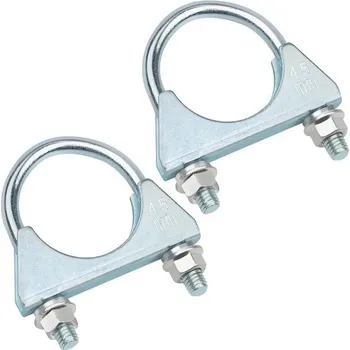 Yeepeo 2 kusy U-svorky, 45mm výfuková svorka, pozinkované ocelové trubkové svorky, kulatá trubková