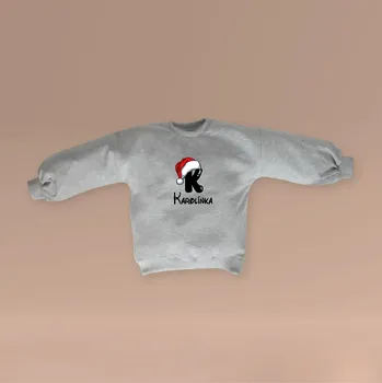 Chlapecká mikina Mikina s potiskem VÁNOČNÍHO MOTIVU, pro dítě Velikost: 104 (3-4 roky), Barva oblečení: Šedá