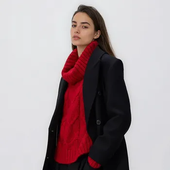 Dámský svetr Reserved - Rolák s příměsí vlny - červená - 399HI-33X - 399HI-33X-S