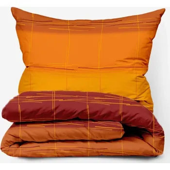 Povlečení Bavlněné povlečení Cákance oranžové Zapínání: zip, Velikost polštáře: 50x70, Velikost přikrývky: 140x220