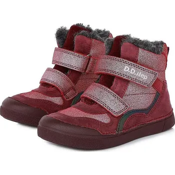 Dívčí zimní obuv D.D.STEP dívčí zimní obuv W068-495M červená fluorescenční 30