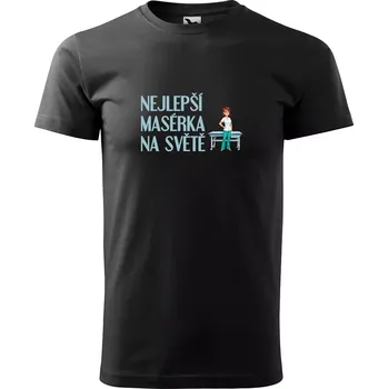 Pánské tričko Sablio Tričko s potiskem Nejlepší masérka na světě - černé 2XL