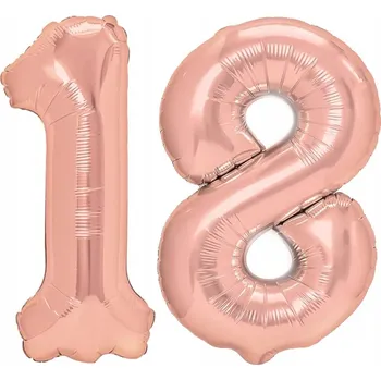 Balónek BALÓNKY ČÍSLICE 18 K 18. NAROZENINÁM ROSE GOLD