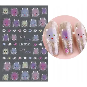 samolepka Samolepky 3D ozdoby na nehty samolepící Kočka Kočky S125