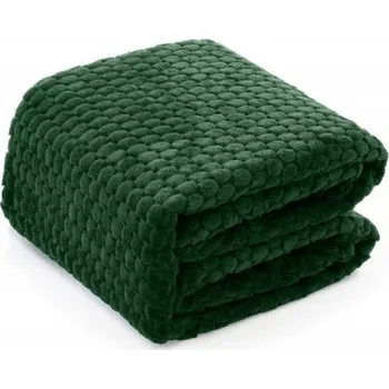 Prostěradlo Hřejivá měkká deka 200x220 cm přehoz s vzorem KULATÝ zelená