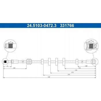 Brzdová hadice Flexibilní brzdová hadice ATE 24.5103-0472.3