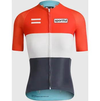 cyklistický dres SPORTFUL Cyklistický dres s krátkým rukávem - SUPERNOVA HERITAGE W - modrá/bílá/červená S
