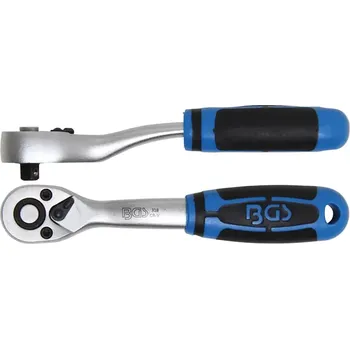 ráčna 1/4" 140 mm, vyhnutá (BGS100318) (ráčna 1/4&quot;, vyhnutá, jemné ozubení, vyhazovák a přepínání páčkou)