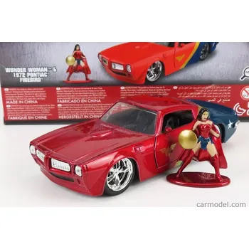 autíčko Jada Pontiac Firebird With Wonder Woman Figure 1972 1:32 Červená Modrá