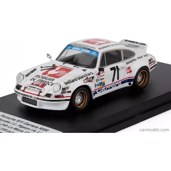 autíčko Trofeu Porsche 911 Carrera Rsr Coupe N 71 24h Le Mans 1975 Joel Laplacette - Claude Pigeon - Alain Leroux 1:43 Bílá