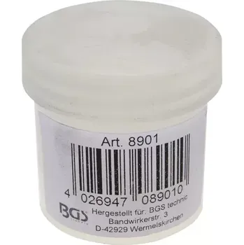 Sada na opravu pneumatiky pasta montážní pro opravné knoty BGS č.108900 (BGS108901) (Montážní pasta BGS č.108900 usnadňuje zavádění opravných knotů do pneumatik, snižuje tření a minimalizuje riziko poškození během opravy. Vhodná pro profesionální i domácí použití.)