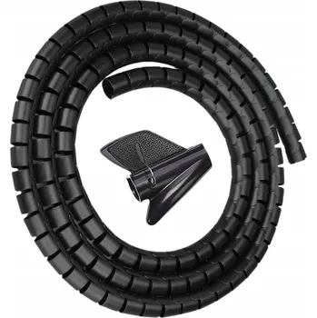 kabelová chránička Maskovací lišta na kabely, organizér a ochrana kabelů ve spirále - černá