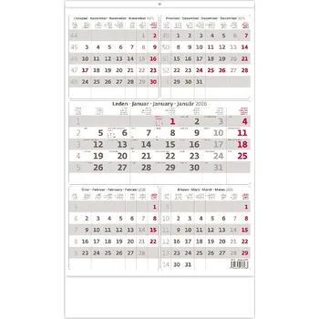 Kalendář Helma365 Pětiměsíční nástěnný kalendář šedý 2026